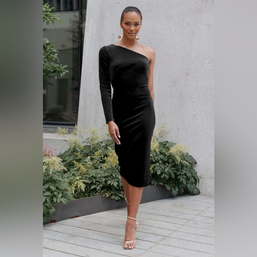 NWT Jenny Yoo Aimee Dress in Black Velvet, size4 never worn